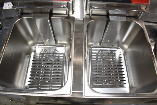 2024 Crosson CF-30 Stainless Steel Commercial Countertop Electric Powered 2 Bay Fryer w/ 2 Metal Fry Baskets. 120 Volts, 1 Phase. - Image 6 of 9