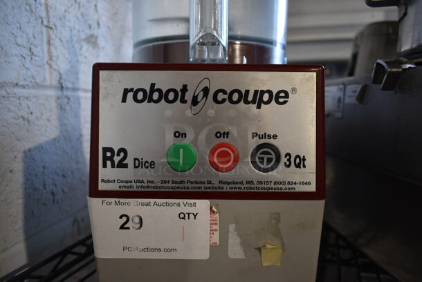 Robot Coupe R 2 Dice Stainless Steel Commercial Countertop Food Processor w/ S Blade. 120 Volts, 1 Phase. Tested and Powers On But Parts Do Not Move - Image 3 of 5