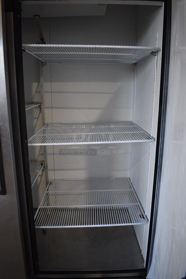 True Model T-49 Stainless Steel Commercial 2 Door Reach In Cooler w/ Poly Coated Shelves on Commercial Casters. 115 Volts, 1 Phase. 54x30x83. Tested and Working! - Image 6 of 6