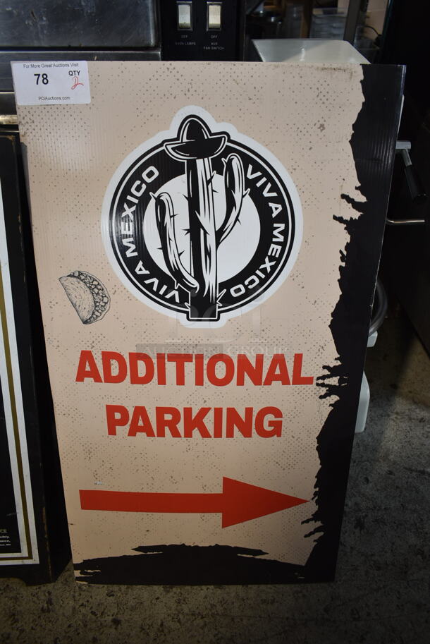 2 Signs; Stella Artois A Frame Sidewalk Chalkboard Sign and Parking Sign. 2 Times Your Bid! - Image 3 of 6
