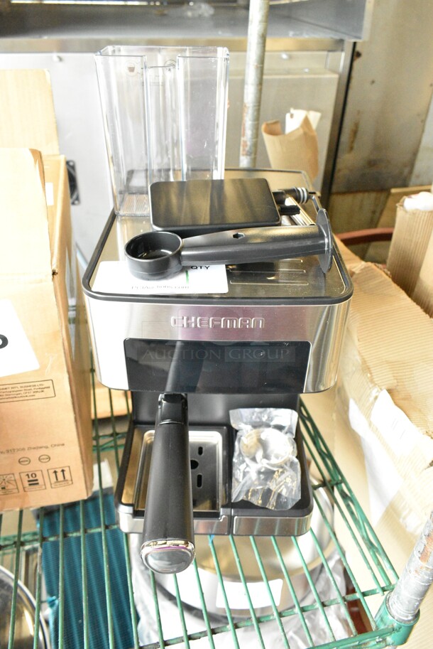 BRAND NEW SCRATCH AND DENT! 2023 Chefman Metal Countertop Espresso Machine. 115 Volts, 1 Phase. Tested and Working!  - Image 2 of 11