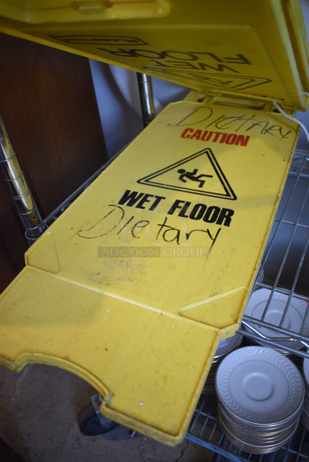 3 Yellow Poly Wet Floor Caution Signs. Includes 11x1x24. 3 Times Your Bid! - Image 3 of 3