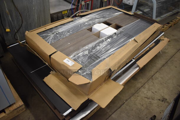 BRAND NEW SCRATCH AND DENT! Atomic G05302W 115G05302W Hampton 7' Gray Wood Conversion Top Billiard / Ping Pong / Dining Table Set with Benches and Accessories. Stock Picture Used As Gallery - Image 5 of 6