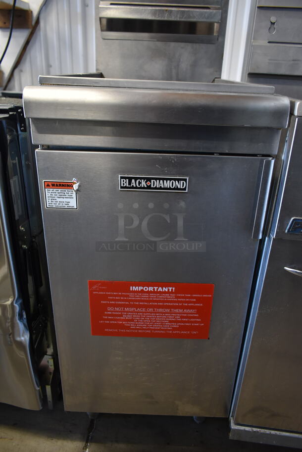 2014 Black Diamond BDGF-90/NG Stainless Steel Commercial Floor Style Natural Gas Powered Deep Fat Fryer. 90,000 BTU.  - Image 4 of 6