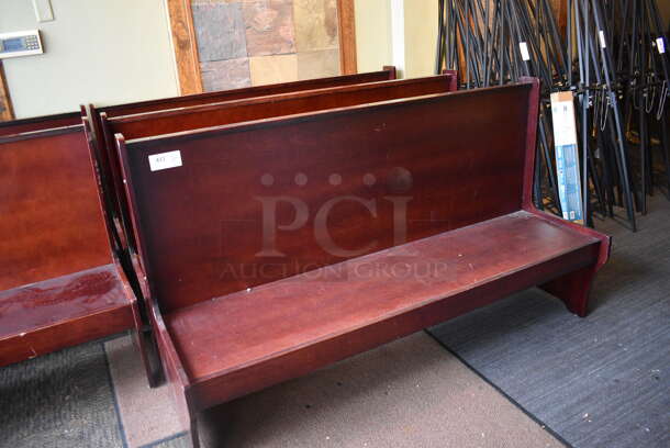 5 Wooden Bench. BUYER MUST REMOVE. 72x23x42. 5 Times Your Bid! (Susquehanna Ale House) - Image 2 of 4