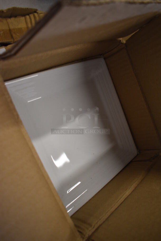 48 BRAND NEW IN BOX! Sant Andrea White Ceramic Square Plates. 8x8x1. 48 Times Your Bid! - Image 2 of 3