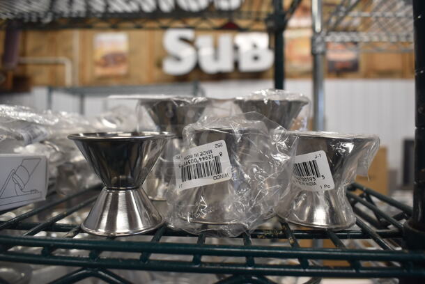 5 Various BRAND NEW! Winco Stainless Steel Shot Measuring Jiggers. Includes 2.25x2.25x2. 5 Times Your Bid! - Image 3 of 3