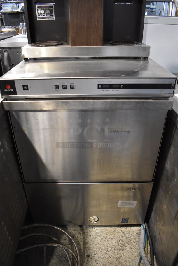 Fagor Stainless Steel Commercial Undercounter Dishwasher. 250 Volts. 23.5x25x33