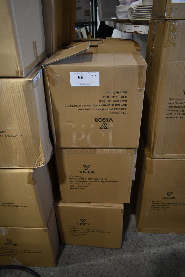 6 Boxes of 24 BRAND NEW IN BOX! Vigor 247FP166PP 1/6 Size 6" Deep Translucent Polypropylene Food Pan. 6 Times Your Bid! - Image 2 of 3