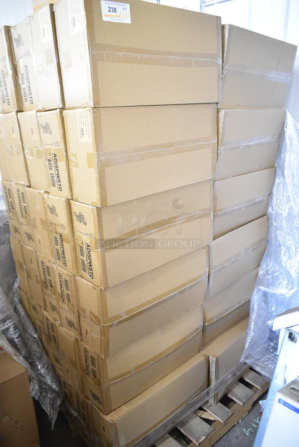 PALLET LOT of 60 BRAND NEW IN BOX! Service Ideas ADISPWSTD 27 oz Gel Soap and Hand Sanitizer Dispenser w/ Floor Stand - 53"H, White. 60 Times Your Bid! - Image 2 of 5