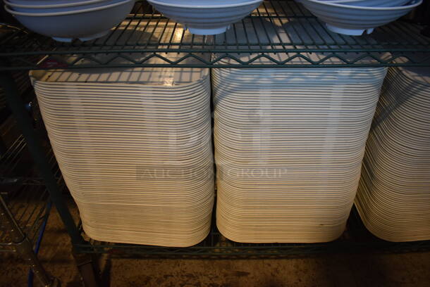 ALL ONE MONEY! Lot of 4 Tiers Worth of Various Items Including Poly Bowls, Poly Plates, Glass Bowls and Poly Food Trays. Does Not Include Shelving Unit. - Image 8 of 9