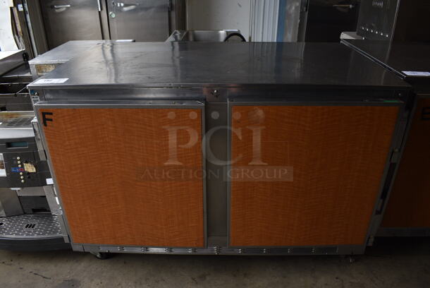 Beverage Air Model UCR48A Stainless Steel Commercial 2 Door Undercounter Cooler on Commercial Casters. 115 Volts, 1 Phase. 48x29x32. Tested and Powers On But Does Not Get Cold