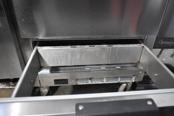 Beverage Air SPED72HC-12M-B Stainless Steel Commercial Sandwich Salad Prep Table Bain Marie Mega Top w/ 2 Drawers on Commercial Casters. 115 Volts, 1 Phase. Tested and Powers On But Does Not Get Cold - Image 3 of 6