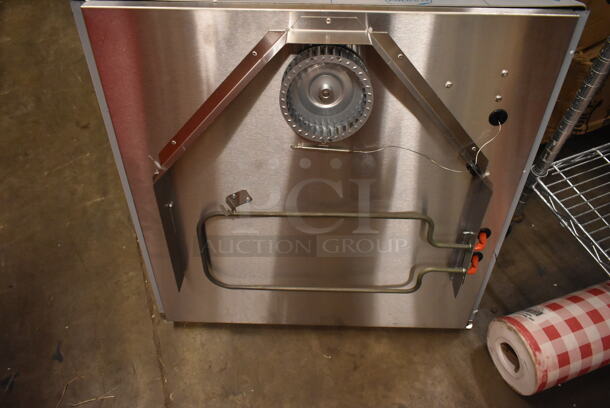 BRAND NEW SCRATCH AND DENT! 2023 ServIt 423TCW26 Stainless Steel Commercial 26 Gallon First-In First-Out Chip Warmer / Merchandiser Warming Panel. 120 Volts, 1 Phase.  - Image 3 of 4