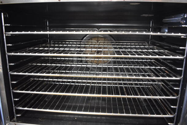 2 Hobart Stainless Steel Commercial Electric Powered Full Size Convection Oven w/ View Through Door, Solid Door, Metal Oven Racks and Thermostatic Controls on Commercial Casters. 208-240 Volts, 1/3 Phase. 2 Times Your Bid! - Image 7 of 9