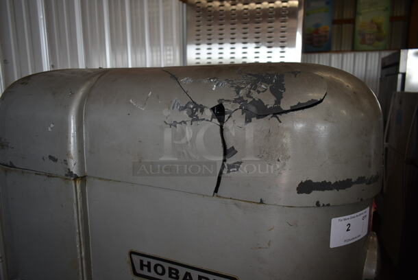 Hobart M802 Metal Commercial Floor Style 80 Quart Planetary Dough Mixer w/ Bowl Guard, Bowl Adapter, Mixing Bowl and 2 Whisk Attachments. 200 Volts, 3 Phase.  - Image 10 of 11