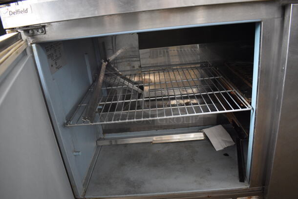 2013 Delfield Model 4460N-24M-A880 Stainless Steel Commercial Sandwich Salad Prep Table Bain Marie on Commercial Casters. 115 Volts, 1 Phase. 60.5x32x36. Tested and Working! - Image 5 of 7