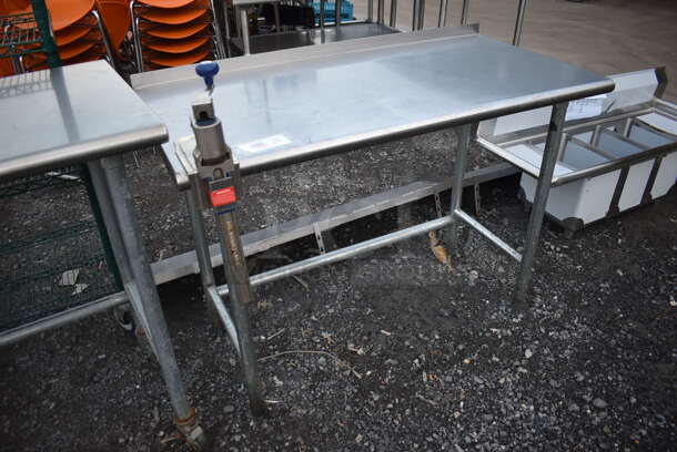Stainless Steel Commercial Table w/ Mounted Commercial Can Opener and Back Splash. 48x24x38 - Image 4 of 4
