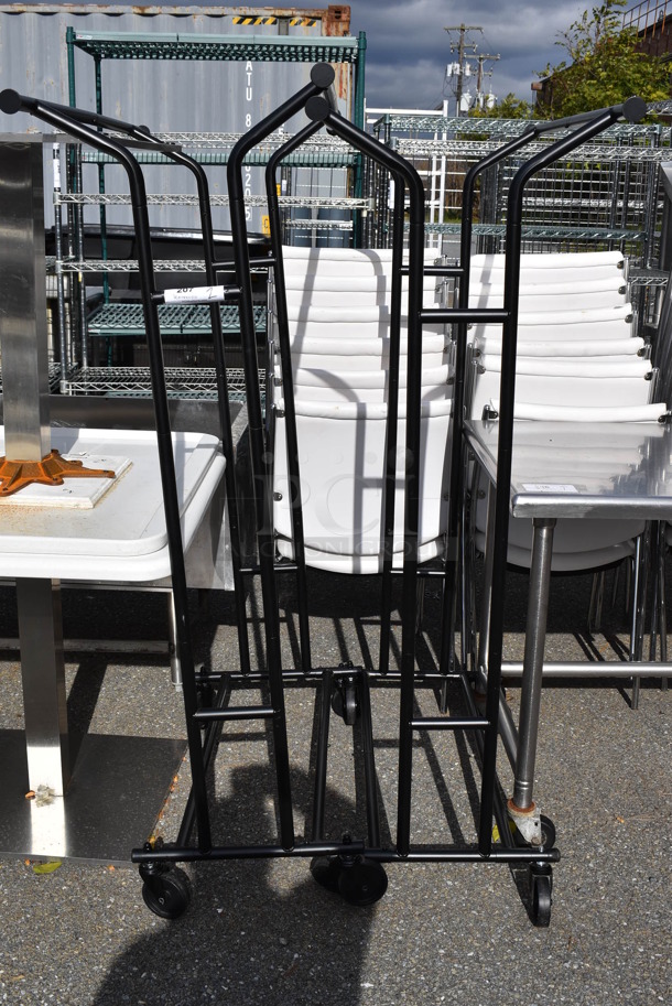 2 Black Metal Racks on Commercial Casters. 21x43x61. 2 Times Your Bid!