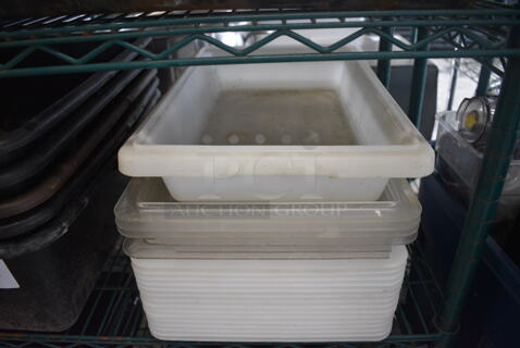 ALL ONE MONEY! Lot of Poly Bin and 22 Poly Lids! 12x18x3, 12x18x1