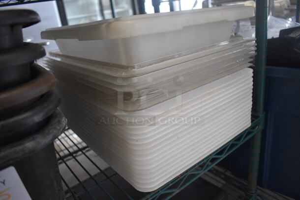 ALL ONE MONEY! Lot of Poly Bin and 22 Poly Lids! 12x18x3, 12x18x1 - Image 2 of 3