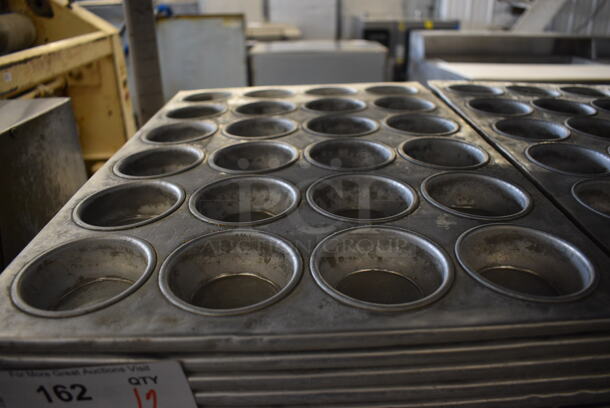 12 Metal 24 Cup Muffin Baking Pans. 14x21x2. 12 Times Your Bid! - Image 2 of 3