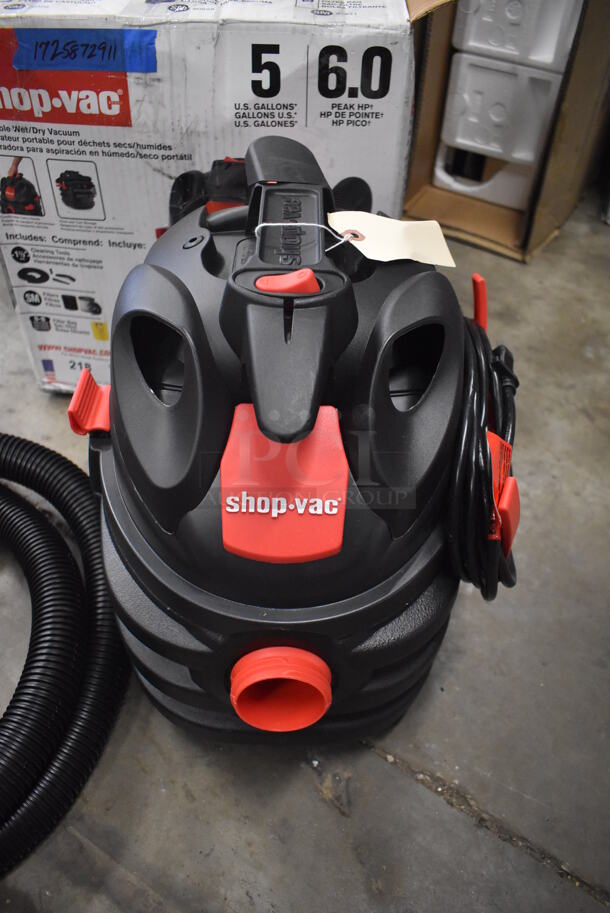BRAND NEW IN BOX! Shop-Vac 5872911 5 Gallon 6.0 Peak HP Portable Polyethylene Wet / Dry Vacuum with Tool Kit. 16x17x17. Tested and Working! - Image 10 of 12