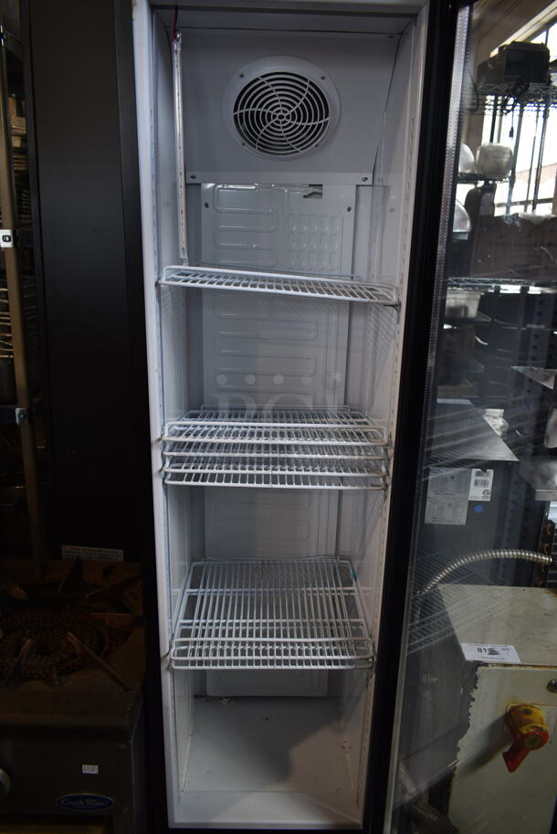 BRAND NEW SCRATCH AND DENT! Galaxy 177GDN5RBB Metal Commercial Single Door Reach In Cooler Merchandiser w/ Poly Coated Racks. 115 Volts, 1 Phase. Tested and Working! - Image 7 of 10