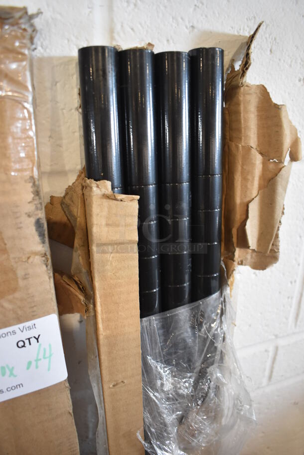 ALL ONE MONEY! Lot of 2 Boxes of 4 BRAND NEW! Regency Black Finish Poles. 65" - Image 2 of 4