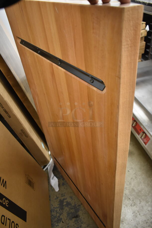 BRAND NEW IN BOX! Lancaster Table & Seating 30"x48" Solid Wood Live Edge White Wash Tabletop. - Image 4 of 5