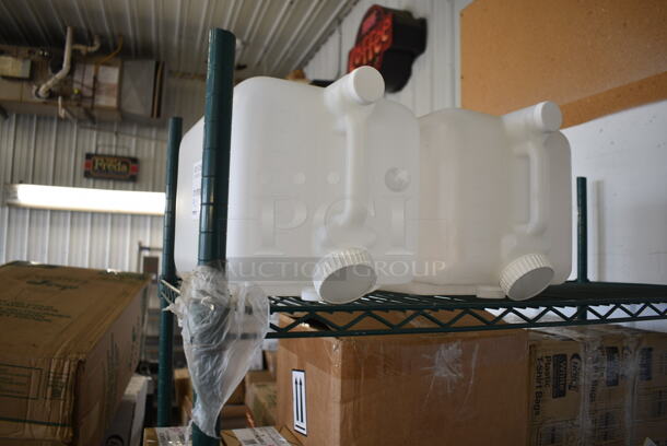 ALL ONE MONEY! Two Tier Lot of Various Items Including 2 2117576 Choice 5 Gallon Plastic Beverage Dispensing Container, 3 Box 433NHT101H Choice 1/6 Standard Size White "Thank You" Medium-Duty Plastic T-Shirt Bag - 1000/Case, HM550 Water Wand, 19496715 Avantco Ice 19496715 Controller for Undercounter Ice Machines, 4160004 iSi 499 CO2 Soda Chargers - 10/Box, Garde 181FCWDG6BLD 6-Wedge Blade Assembly, Garde 181FCWDG8BLD 8-Wedge Blade Assembly. - Image 3 of 10