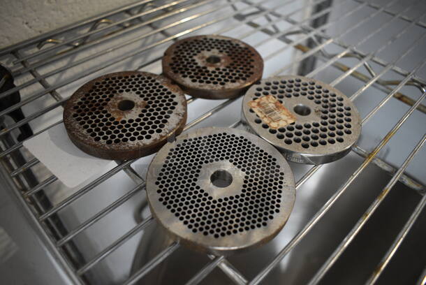 4 Metal Meat Grinder Plates. 3.25x3.25x0.5. 4 Times Your Bid! - Image 3 of 3