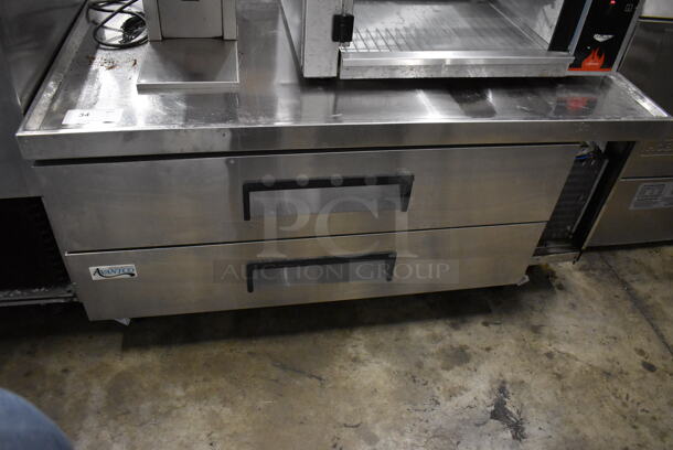 Avantco 178CBE52HC Stainless Steel Commercial 2 Drawer Chef Base on Commercial Casters. 115 Volts, 1 Phase. 52x32x26. Tested and Does Not Power On - Image 2 of 6