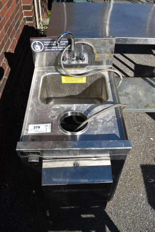 Stainless Steel Commercial Single Bay Sink w/ Faucet and Handles. 18x28x36
