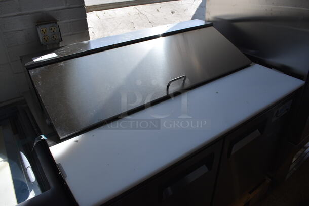 BRAND NEW SCRATCH AND DENT! Avantco Model 178APT48HC Stainless Steel Commercial Sandwich Salad Prep Table Bain Marie Mega Top on Commercial Casters. 115 Volts, 1 Phase. 47x30.5x37.5. Tested and Working! - Image 3 of 7
