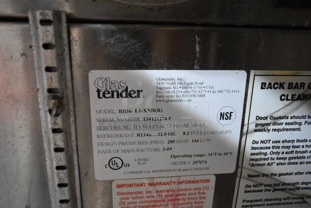 Glastender BB36-L1-XNH(R) Stainless Steel Commercial Single Door Direct Draw Kegerator w/ 3 Couplers. 115 Volts, 1 Phase. Tested and Working! - Image 4 of 4