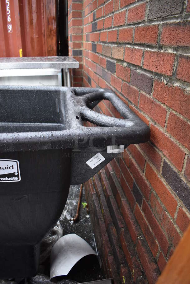 BRAND NEW! Rubbermaid Black Poly Portable Bin on Casters. 57x28x35 - Image 3 of 4