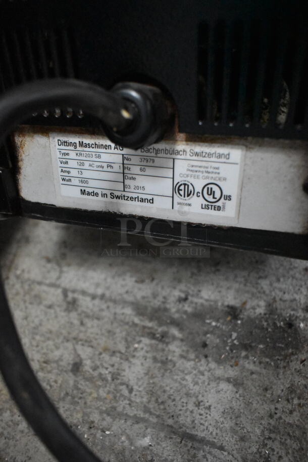 2015 Ditting KR1203 SB Metal Commercial Countertop Coffee Bean Grinder. 120 Volts, 1 Phase. Tested and Does Not Power On - Image 5 of 5