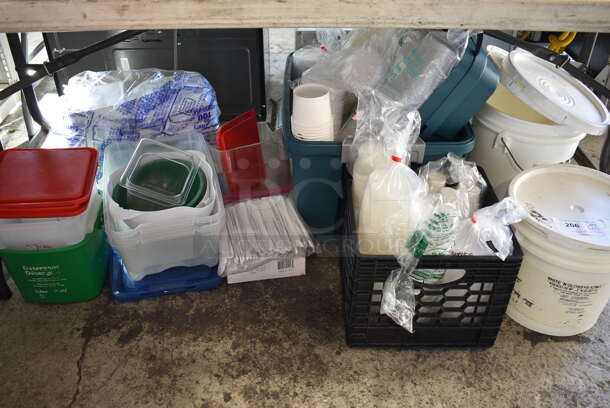 ALL ONE MONEY! Lot of Various Items Including Poly Bins and Paper Products