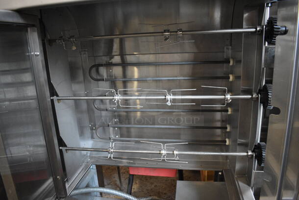 Old Hickory Model N/3ESRH Stainless Steel Commercial Electric Powered 3 Spit Rotisserie Oven w/ 6 Extra Spits. 208 Volts. 36x22x50  - Image 5 of 6