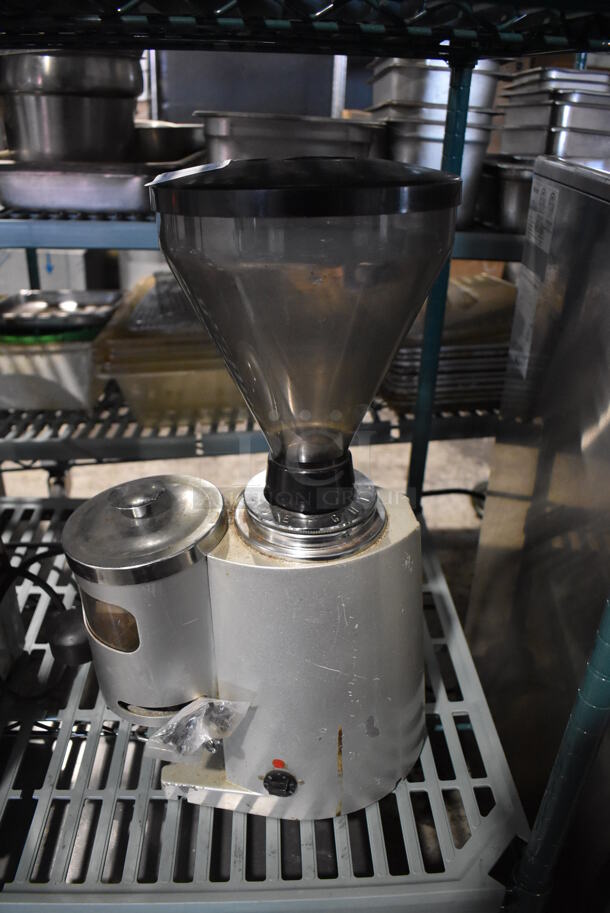 Aristarco Metal Commercial Countertop Espresso Bean Grinder w/ Hopper. 110 Volts, 1 Phase. 7x14x20. Tested and Working! - Image 2 of 8