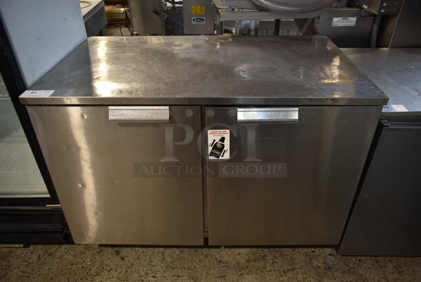 Delfield UC4048 Stainless Steel Commercial 2 Door Undercounter Cooler. 115 Volts, 1 Phase. Tested and Powers On But Does Not Get Cold