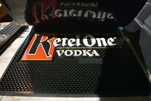 3 Various Black Bar Mats; Smirnoff Ketel One. Includes 16.5x16.5x0.5. 3 Times Your Bid! (bar) - Image 3 of 3