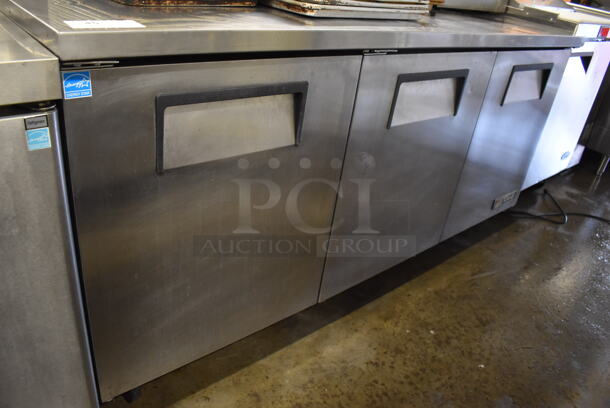 2011 True TUC-72 ENERGY STAR Stainless Steel Commercial 3 Door Undercounter Cooler on Commercial Casters. 115 Volts, 1 Phase. 72.5x30.5x36. Tested and Working! - Image 2 of 6