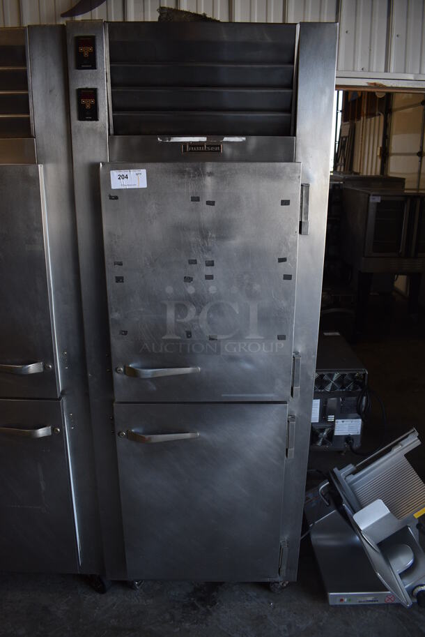 Traulsen Model ADT132WUT-HHS Stainless Steel Commercial Cooler Freezer Combo Unit w/ Metal Racks on Commercial Casters. 115 Volts, 1 Phase. 30x35x83. Tested and Working!