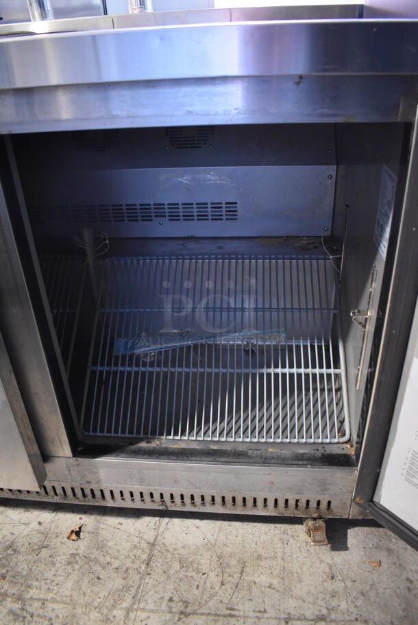 Dukers DUC48F Stainless Steel Commercial 2 Door Undercounter Freezer on Commercial Casters. 115 Volts, 1 Phase. 48.5x31.5x36. Tested and Working! - Image 4 of 6
