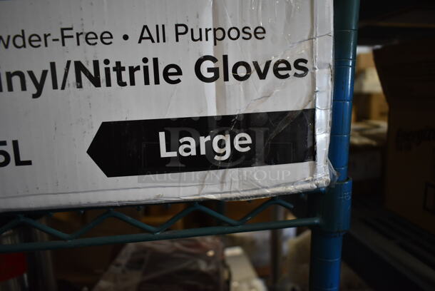 7 BRAND NEW IN BOX! Various Items Including Noble Large 394345L Hybrid Vinyl Nitrile Gloves, 3 Small 3941032S Gloves, Medium Black, Medium Blue 394EN552M and XLarge 394385XL. 7 Times Your Bid!  - Image 3 of 8
