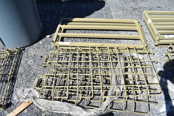 ALL ONE MONEY! Lot of 2 Tan Finish Dunnage Shelves w/ 3 Wire Covers. 36x18x1.5 - Image 2 of 3