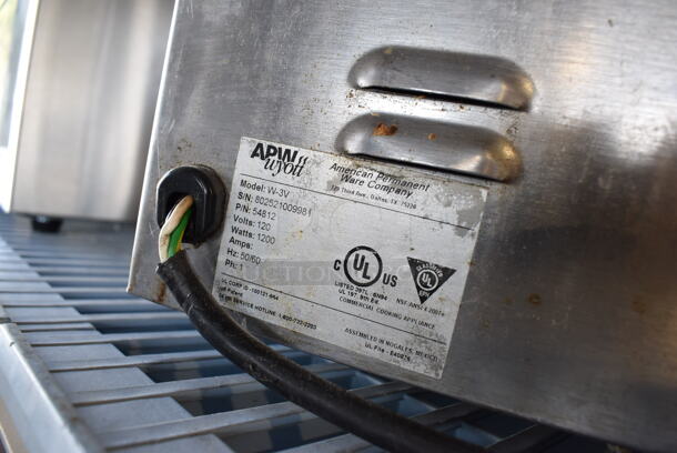 APW Wyott W-3V Stainless Steel Commercial Countertop Food Warmer. 120 Volts, 1 Phase. 14.5x24x9. Tested and Working! - Image 5 of 5