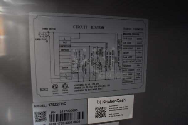BRAND NEW SCRATCH AND DENT! Avantco 178Z2FHC Stainless Steel Commercial 2 Door Reach In Freezer on Commercial Casters. 115 Volts, 1 Phase. 54x32x82. Tested and Working! - Image 4 of 6